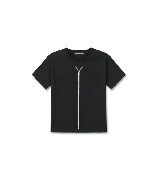 9999ARCHIVE(9999アーカイブ)の「9 Zipper Print T(Tシャツ/カットソー・レディース・ブラック・1/2)」の2枚目の写真