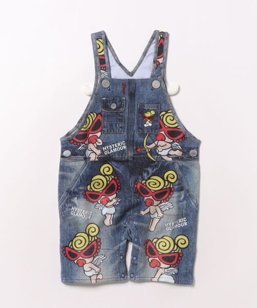 HYSTERIC MINI(ヒステリックミニ)の「ANGEL MINI Like a denim Viscotex サロペット(ロンパース・キッズ・インディゴブルー・FREE)」の1枚目の写真