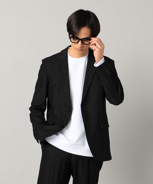 COMME CA MEN（コムサメン）の「【セットアップ対応】4WAYストレッチデニムライクジャージー テーラードジャケット（テーラードジャケット・メンズ・ブラック/ネイビー・L/M）」の2枚目の写真