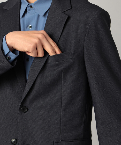 COMME CA MEN(コムサメン)の「【接触冷感】【セットアップ対応】4WAYストレッチデニムライクジャージー テーラードジャケット(テーラードジャケット・メンズ・ブラック/ネイビー・L/M/S)」の9枚目の写真