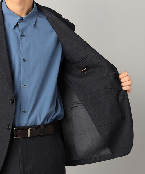 COMME CA MEN(コムサメン)の「【接触冷感】【セットアップ対応】4WAYストレッチデニムライクジャージー テーラードジャケット(テーラードジャケット・メンズ・ブラック/ネイビー・L/M/S)」の5枚目の写真
