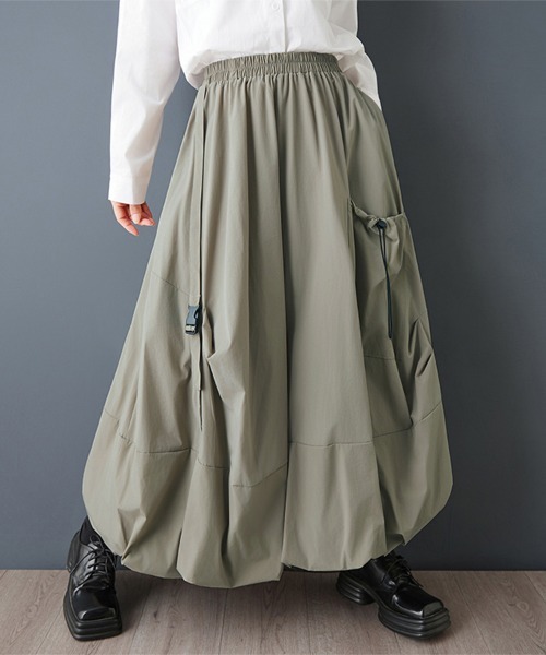 セール】ギャザー裾×ドロスト付きバルーンスカート（スカート）｜ONEP