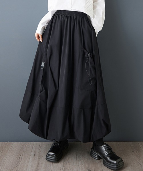 セール】ギャザー裾×ドロスト付きバルーンスカート（スカート）｜ONEP