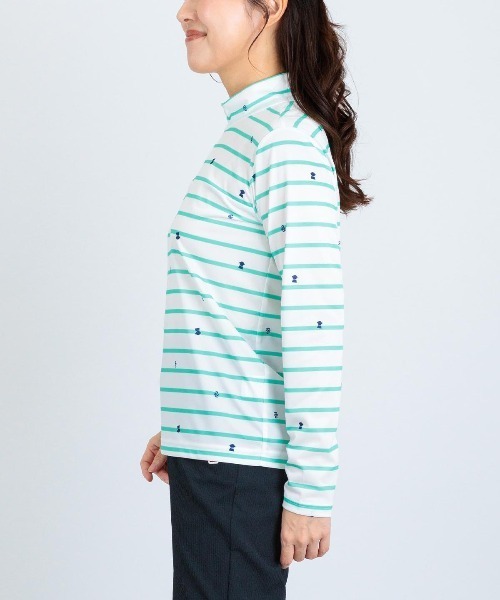 Picone CLUB（ピッコーネクラブ）の「UV速乾ボーダーカノコプルオーバー（Tシャツ/カットソー・レディース・ネイビー/オレンジ/ライトグレー/グリーン・13号/11号/9号）」の13枚目の写真