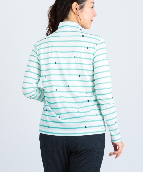 Picone CLUB（ピッコーネクラブ）の「UV速乾ボーダーカノコプルオーバー（Tシャツ/カットソー・レディース・ネイビー/オレンジ/ライトグレー/グリーン・13号/11号/9号）」の14枚目の写真