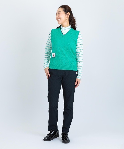 Picone CLUB（ピッコーネクラブ）の「UV速乾ボーダーカノコプルオーバー（Tシャツ/カットソー・レディース・ネイビー/オレンジ/ライトグレー/グリーン・13号/11号/9号）」の17枚目の写真