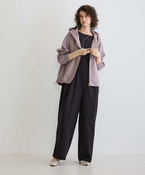 NICOLE white（ニコルホワイト）の「フードジップパーカー（パーカー・レディース・オフホワイト/ネイビー/ライトグレー・FREE）」の6枚目の写真