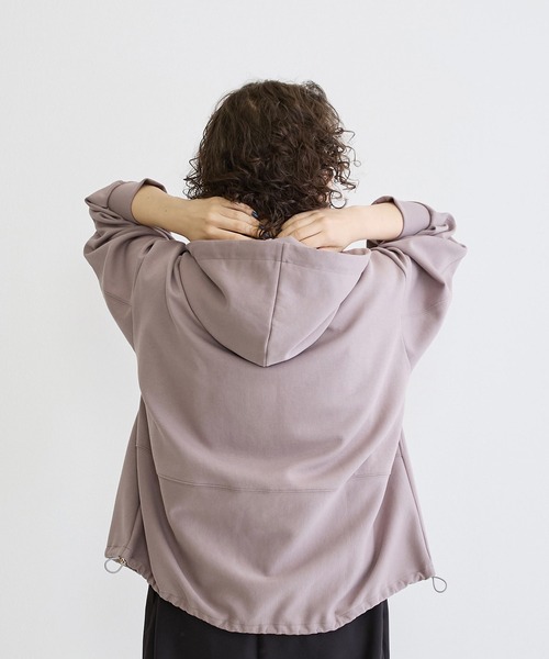 NICOLE white（ニコルホワイト）の「フードジップパーカー（パーカー・レディース・オフホワイト/ネイビー/ライトグレー・FREE）」の8枚目の写真