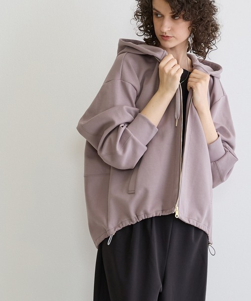 NICOLE white（ニコルホワイト）の「フードジップパーカー（パーカー・レディース・オフホワイト/ネイビー/ライトグレー・FREE）」の10枚目の写真