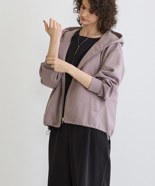 NICOLE white（ニコルホワイト）の「フードジップパーカー（パーカー・レディース・オフホワイト/ネイビー/ライトグレー・FREE）」の13枚目の写真