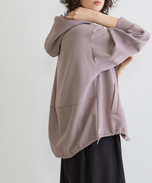 NICOLE white（ニコルホワイト）の「フードジップパーカー（パーカー・レディース・オフホワイト/ネイビー/ライトグレー・FREE）」の14枚目の写真