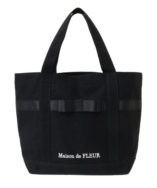 Maison de FLEUR（メゾンドフルール）の「マルチポケット帆布トートSバッグ（トートバッグ・レディース・アイボリー/ブラック・FREE）」の19枚目の写真