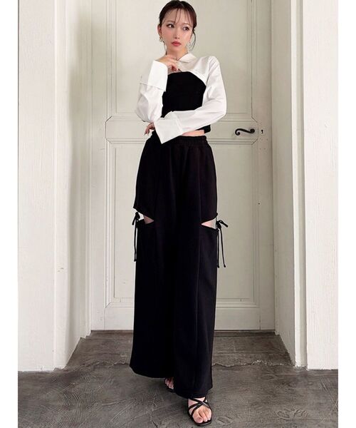 RESEXXY（リゼクシー）の「サイドリボンスウェットパンツ（その他パンツ・レディース・グレー/チャコールグレー/ブラック・FREE）」の5枚目の写真