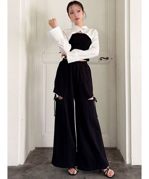 RESEXXY（リゼクシー）の「サイドリボンスウェットパンツ（その他パンツ・レディース・グレー/チャコールグレー/ブラック・FREE）」の6枚目の写真