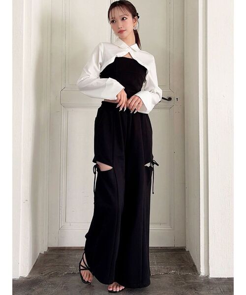 RESEXXY（リゼクシー）の「サイドリボンスウェットパンツ（その他パンツ・レディース・グレー/チャコールグレー/ブラック・FREE）」の7枚目の写真