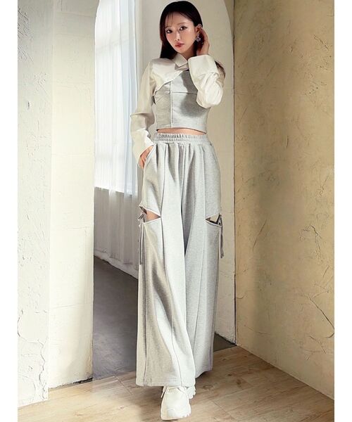 RESEXXY（リゼクシー）の「サイドリボンスウェットパンツ（その他パンツ・レディース・グレー/チャコールグレー/ブラック・FREE）」の10枚目の写真