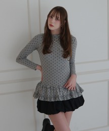CeLess（セレス）の「Retro Tiered Dot Long T-Shirt / レトロティアードドットロングTシャツ（Tシャツ/カットソー）」