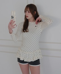 CeLess（セレス）の「Retro Tiered Dot Long T-Shirt / レトロティアードドットロングTシャツ（Tシャツ/カットソー）」
