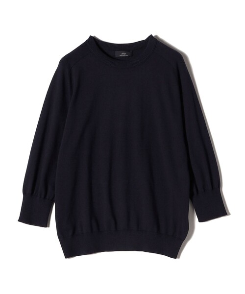 SHIPS(シップス)の「SHIPS Primary Navy Label:〈手洗い可能〉16G SUVIN プルオーバー(ニット/セーター・レディース・ネイビー/ライトグレー/ピンク・38/36)」の2枚目の写真