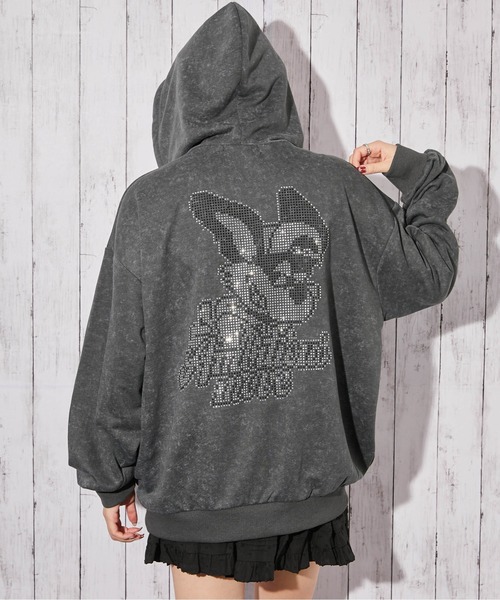 GORGE(ゴージ)の「《ラビットモチーフ×バックデザイン》裏毛ZIPパーカー/秋冬春/全3色(パーカー・レディース・ピンク/オートミール/チャコール・F)」の15枚目の写真