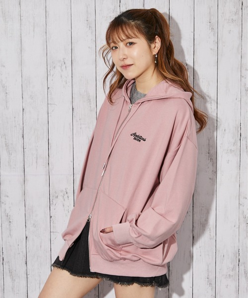GORGE(ゴージ)の「《ラビットモチーフ×バックデザイン》裏毛ZIPパーカー/秋冬春/全3色(パーカー・レディース・ピンク/オートミール/チャコール・F)」の7枚目の写真