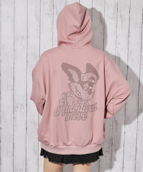 GORGE(ゴージ)の「《ラビットモチーフ×バックデザイン》裏毛ZIPパーカー/秋冬春/全3色(パーカー・レディース・ピンク/オートミール/チャコール・F)」の6枚目の写真