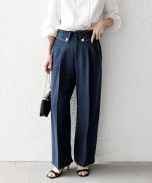 SHIPS any | SHIPS any:〈洗濯機可能〉カルゼ ターンバック ハイウエスト テーパード パンツ(その他パンツ)