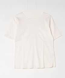 Vネック 5分袖 コットンリブTシャツ