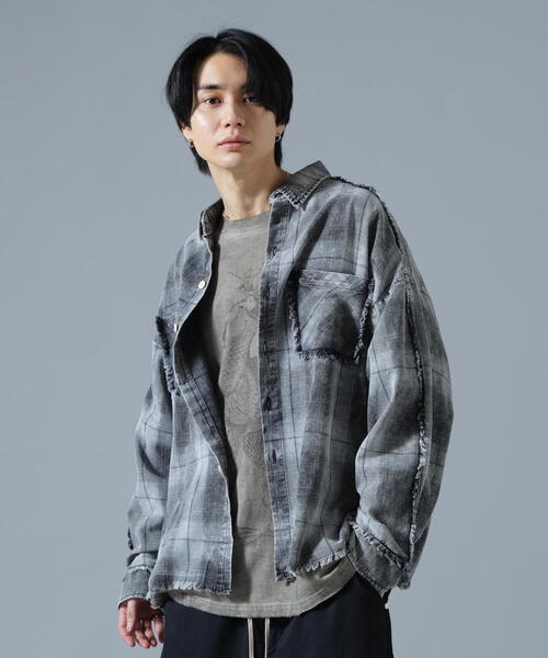 DANKE SCHON(ダンケシェーン)の「DankeSchon/ダンケシェーン/WASH CHECK SHIRTS(シャツ/ブラウス・メンズ・ブラック/ブルー・L/M)」の1枚目の写真