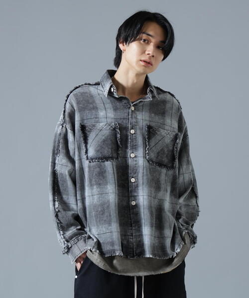 DANKE SCHON(ダンケシェーン)の「DankeSchon/ダンケシェーン/WASH CHECK SHIRTS(シャツ/ブラウス・メンズ・ブラック/ブルー・L/M)」の3枚目の写真