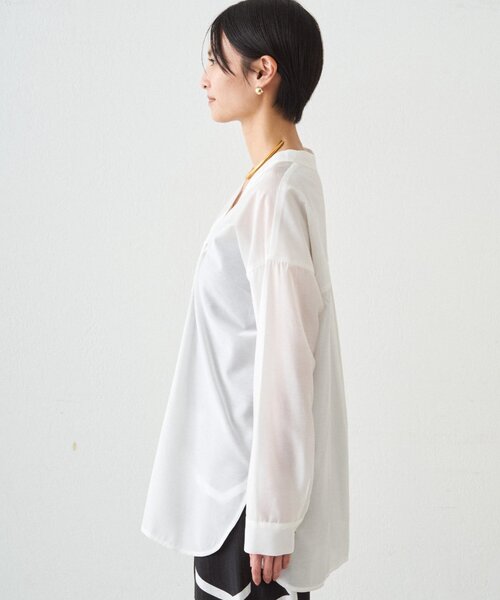 LOUNGEDRESS(ラウンジドレス)の「バイヤスロングブラウス(シャツ/ブラウス・レディース・オフホワイト/ブルー/ベージュ/ネイビー・FREE)」の14枚目の写真