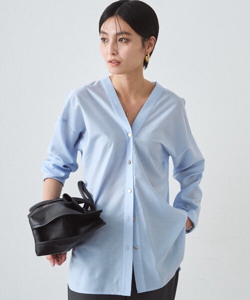 LOUNGEDRESS（ラウンジドレス）の「バイヤスロングブラウス（シャツ/ブラウス・レディース・オフホワイト/ブルー/ベージュ/ネイビー・FREE）」の15枚目の写真