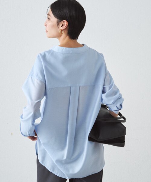 LOUNGEDRESS（ラウンジドレス）の「バイヤスロングブラウス（シャツ/ブラウス・レディース・オフホワイト/ブルー/ベージュ/ネイビー・FREE）」の13枚目の写真