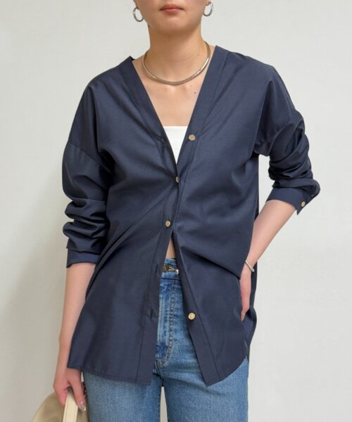 LOUNGEDRESS（ラウンジドレス）の「バイヤスロングブラウス（シャツ/ブラウス・レディース・オフホワイト/ブルー/ベージュ/ネイビー・FREE）」の8枚目の写真