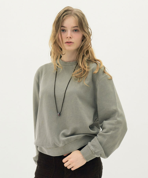 GLOWNOTE（グロウノート）の「ピグメントマンツーマン [グレー]（Tシャツ/カットソー・レディース・グレー・SMALL/MEDIUM）」の2枚目の写真