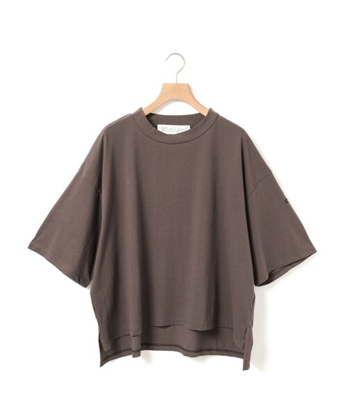 MidiUmi(ミディウミ)の「MidiUmi モックネックワイドプルオーバー(Tシャツ/カットソー・レディース・ブラック/ピンク/グリーン/チャコールグレー/オフホワイト/ブラウン・FREE)」の4枚目の写真