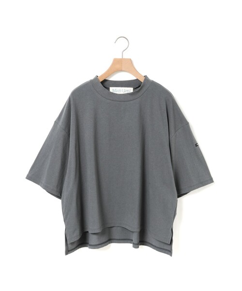 MidiUmi(ミディウミ)の「MidiUmi モックネックワイドプルオーバー(Tシャツ/カットソー・レディース・ブラック/ピンク/グリーン/チャコールグレー/オフホワイト/ブラウン・FREE)」の2枚目の写真