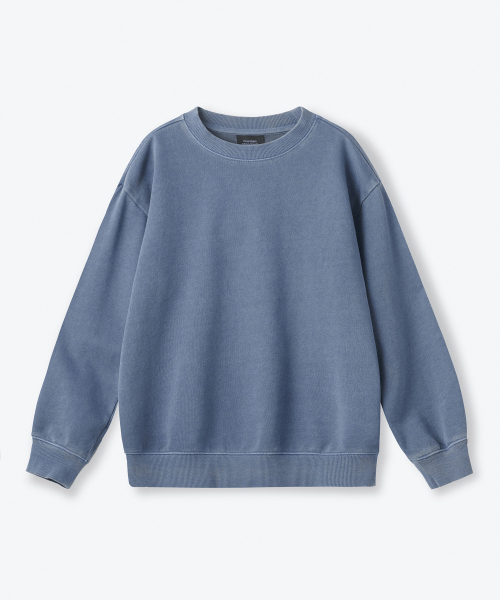 MUSINSA STANDARD KIDS（ムシンサスタンダードキッズ）の「ピグメントオーバーサイズスウェットシャツ[ダスティブルー]（スウェット・レディース・その他・100/110/120/130/140/150/160）」の2枚目の写真