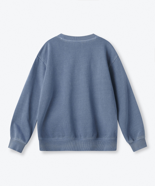 MUSINSA STANDARD KIDS（ムシンサスタンダードキッズ）の「ピグメントオーバーサイズスウェットシャツ[ダスティブルー]（スウェット・レディース・その他・100/110/120/130/140/150/160）」の3枚目の写真
