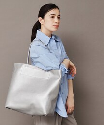 HIROFU｜ヒロフのトートバッグ（シルバー/銀色系・レザー・本革）通販