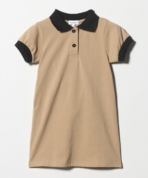 green label relaxing（グリーンレーベルリラクシング）の「バイカラー カノコ ポロワンピース   キッズ  100cm-130cm（ワンピース）」