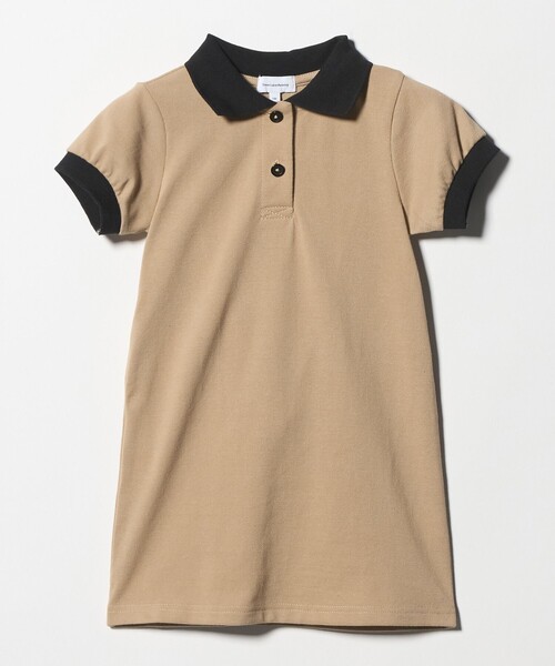 green label relaxing（グリーンレーベルリラクシング）の「バイカラー カノコ ポロワンピース / キッズ  100cm-130cm（ワンピース・キッズ・ブラック/ベージュ・110cm/100cm/120cm/130cm）」の2枚目の写真