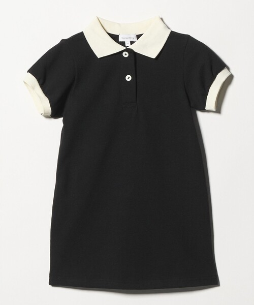 green label relaxing（グリーンレーベルリラクシング）の「バイカラー カノコ ポロワンピース / キッズ  100cm-130cm（ワンピース・キッズ・ブラック/ベージュ・110cm/100cm/120cm/130cm）」の6枚目の写真