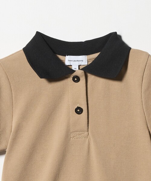 green label relaxing（グリーンレーベルリラクシング）の「バイカラー カノコ ポロワンピース / キッズ  100cm-130cm（ワンピース・キッズ・ブラック/ベージュ・110cm/100cm/120cm/130cm）」の8枚目の写真
