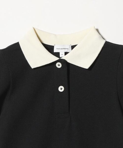 green label relaxing（グリーンレーベルリラクシング）の「バイカラー カノコ ポロワンピース / キッズ  100cm-130cm（ワンピース・キッズ・ブラック/ベージュ・110cm/100cm/120cm/130cm）」の11枚目の写真