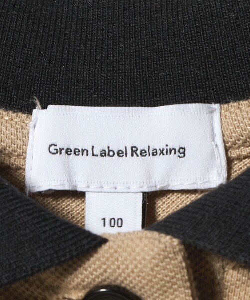 green label relaxing（グリーンレーベルリラクシング）の「バイカラー カノコ ポロワンピース / キッズ  100cm-130cm（ワンピース・キッズ・ブラック/ベージュ・110cm/100cm/120cm/130cm）」の4枚目の写真