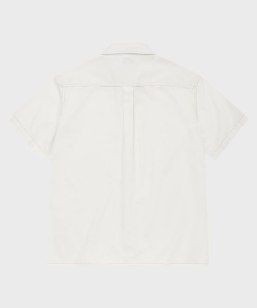 Wacky WiLLy（ワッキーウィリー）の「DENIM WASHED SHORT-SLEEVED SHIRT（Tシャツ/カットソー・メンズ・ホワイト/インディゴブルー・LARGE/MEDIUM/SMALL）」の4枚目の写真