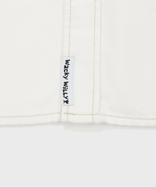 Wacky WiLLy（ワッキーウィリー）の「DENIM WASHED SHORT-SLEEVED SHIRT（Tシャツ/カットソー・メンズ・ホワイト/インディゴブルー・LARGE/MEDIUM/SMALL）」の8枚目の写真