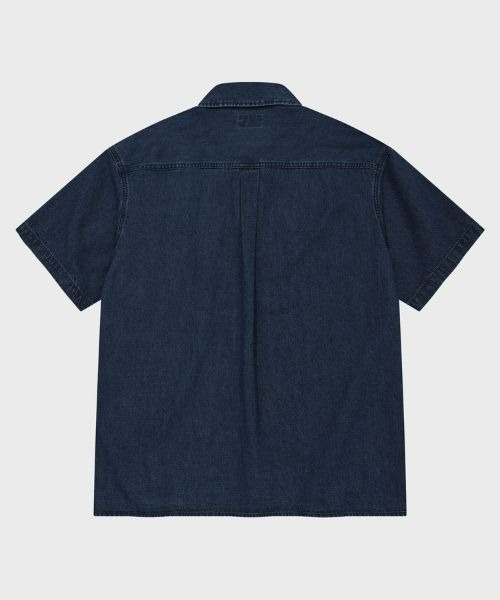 Wacky WiLLy（ワッキーウィリー）の「DENIM WASHED SHORT-SLEEVED SHIRT（Tシャツ/カットソー・メンズ・ホワイト/インディゴブルー・LARGE/MEDIUM/SMALL）」の11枚目の写真