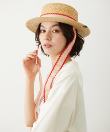 MILKFED. | TRIMMED RIBBON BOATER HAT(ハット)
